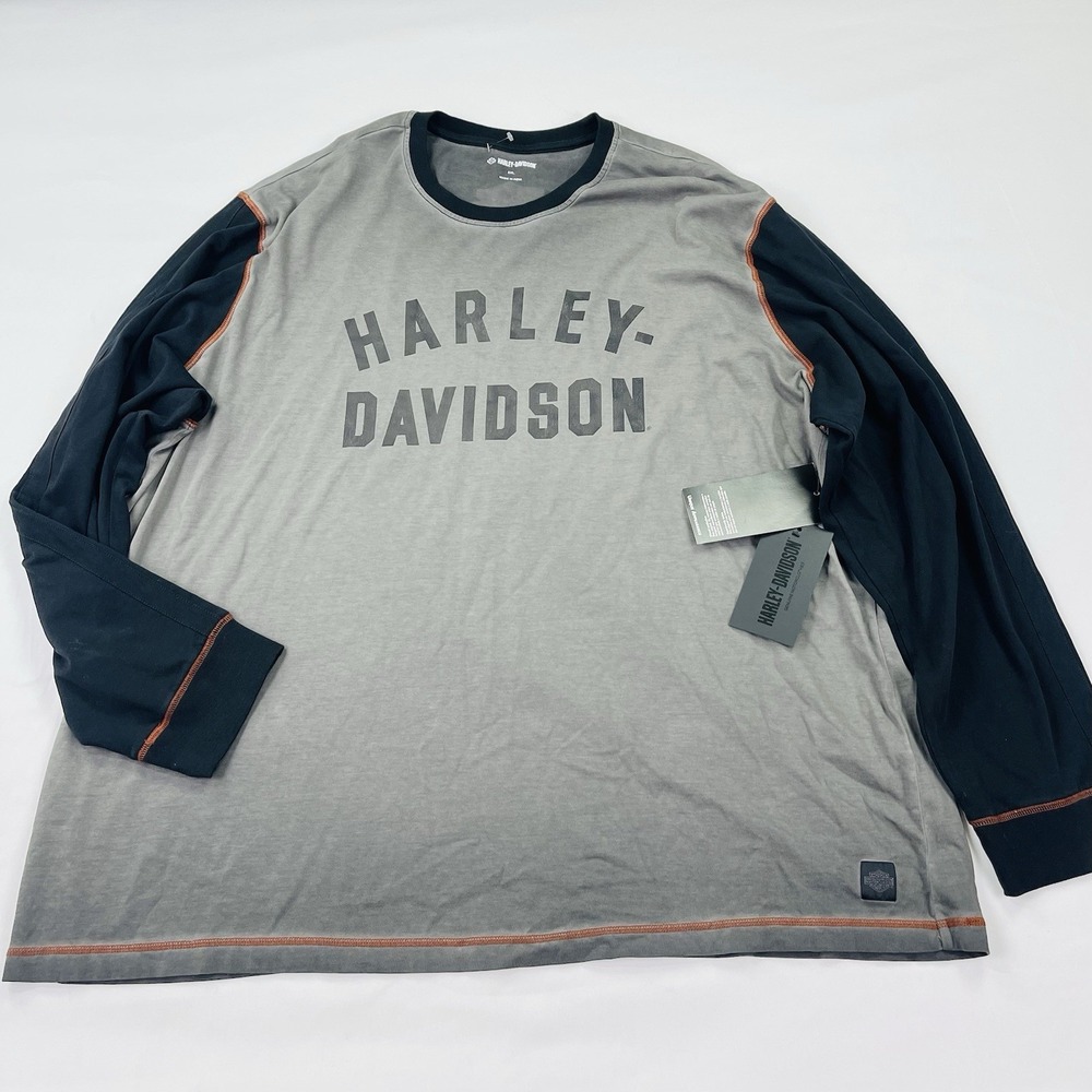 Harley Davidson Iron Bond Long Sleeve Colorblocked T-shirt Men's Size: 5XL